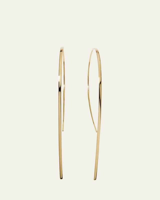 14K Gold Small Flat Hook-On Hoop Earrings